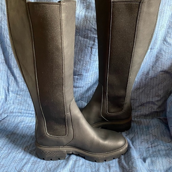 Timberland tall waterproof leather pull on womens boots with gore panels 7 - Picture 4 of 7